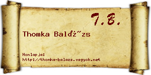 Thomka Balázs névjegykártya